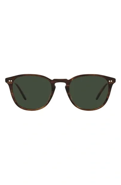 Oliver Peoples Forman La 51mm Polarized Pillow Sunglasses In Tortoise/green Polarized Solid