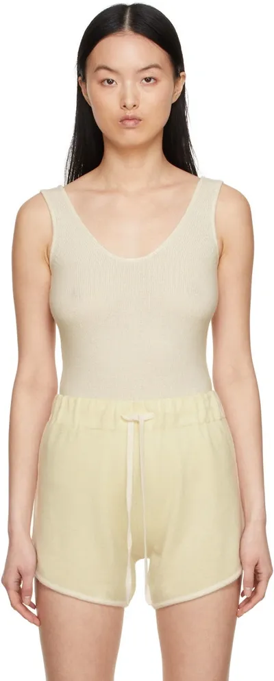 Lisa Yang Ssense Exclusive Off-white Leoni Bodysuit In Cream