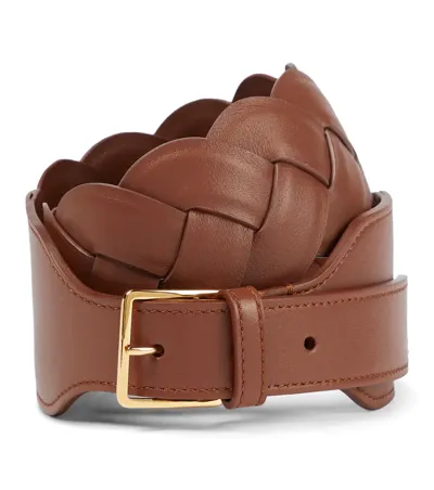 Altuzarra Braided Leather Belt In Cognac