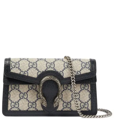 Gucci Dionysus Gg Super Mini Crossbody Bag In Beige,blue