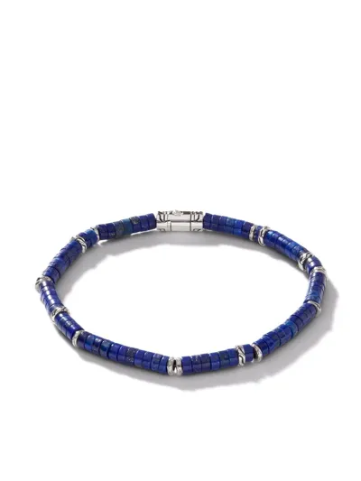 John Hardy ‘classic Chain' Heishi Sterling Silver Lapis Lazuli Beads Bracelet