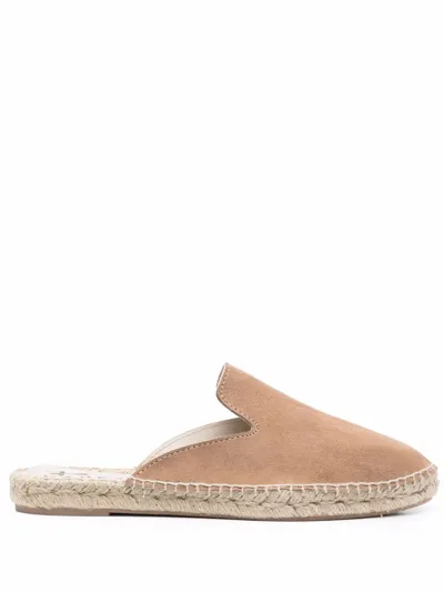 Manebi Suede Flat Espadrilles In W 1.9 Vintage Taupe