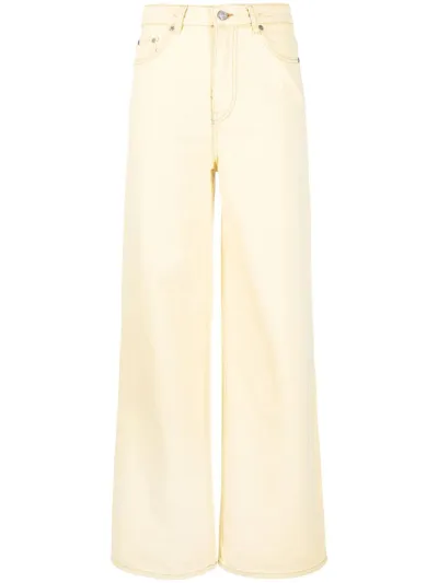 Ganni Magny Wide-leg Jeans In Gelb