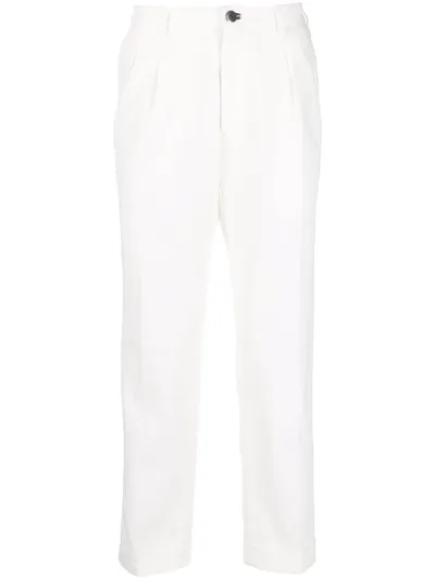 Incotex Mid-rise Straight-leg Trousers In Weiss