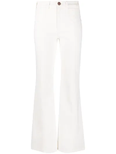 See By Chloé High-waisted Flared Denim Jeans In Weiss