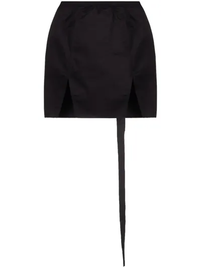 Rick Owens Drkshdw Front Slit Miniskirt In Black