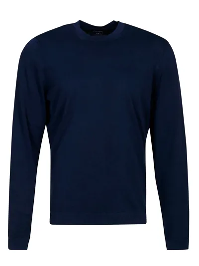 Drumohr Tshirt L/s Frosted In Blue