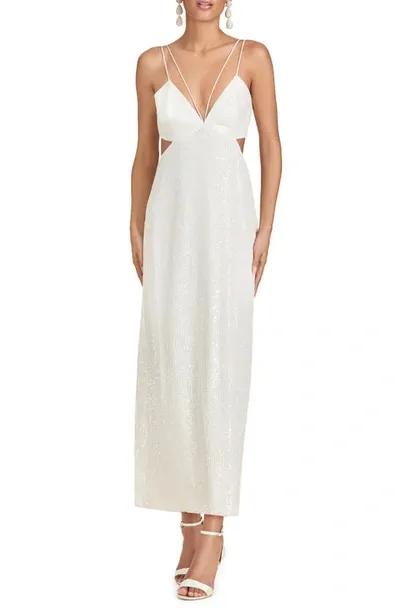 Sachin & Babi Vivi Sequin-embroidered Midi-dress In Off White