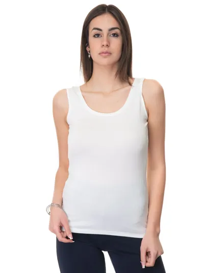 Maria Bellentani Plain Tank Milk Viscose Woman