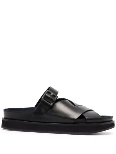 Wandler Kate Leather Slides In Black