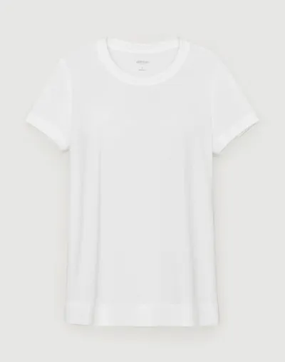 Lafayette 148 Petite Cotton Jersey Modern Tee In White