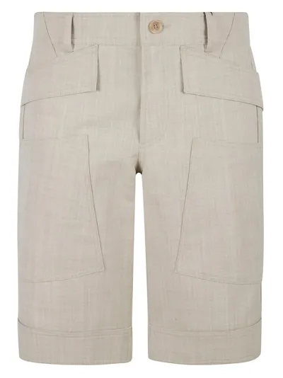 Burberry Multi Patched Pocket Shorts In Beige