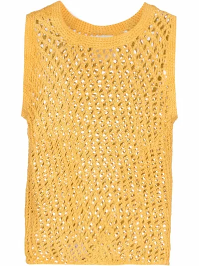 Nicholas Daley Yellow Hand Knitted Tank Top