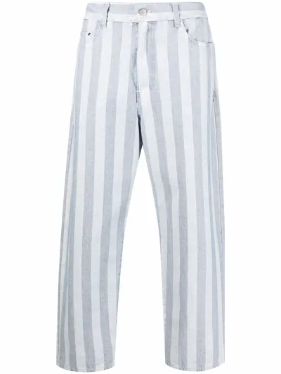 Sunnei Belli Fuori Striped Wide-leg Jeans In Blue