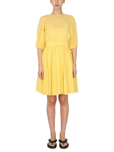 Red Valentino Choker Dress In Yellow