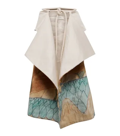 Lemaire Silk-blend High-rise Printed Wrap Midi Skirt In Multi