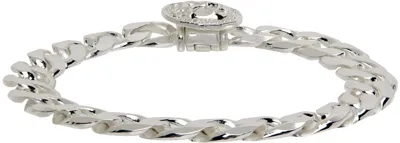 Emanuele Bicocchi Silver Cuban Chain Skull Bracelet