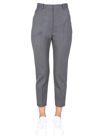 Alexander Mcqueen Cigarette Trousers In Grigio