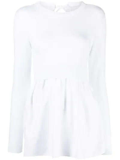 Patou Layered Panelled Jumper In Weiss