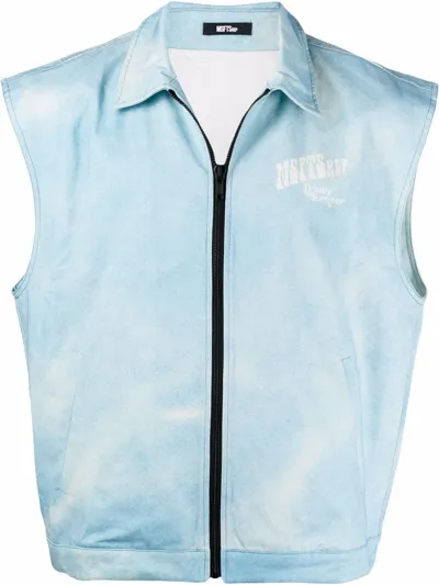 Msftsrep Logo-print Sleeveless Zip Jacket In Blau