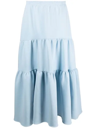 Atu Body Couture High-waisted Tiered Maxi Skirt In Blau