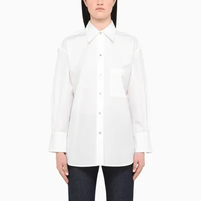 Vince White Cotton Shirt In Optic White