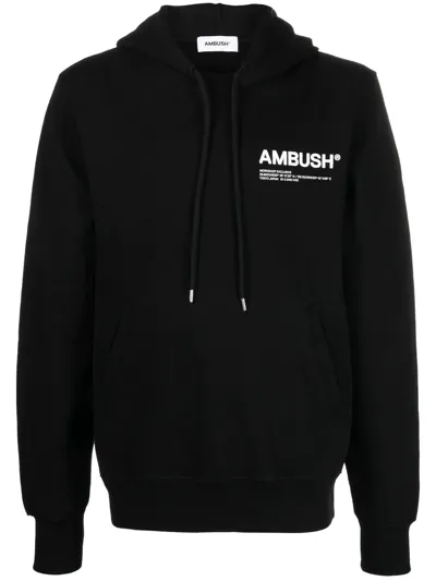 Ambush Wksp Logo-print Hoodie In Black