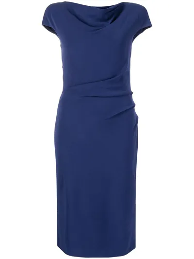 Paule Ka Drape-detail Mini Dress In Blau