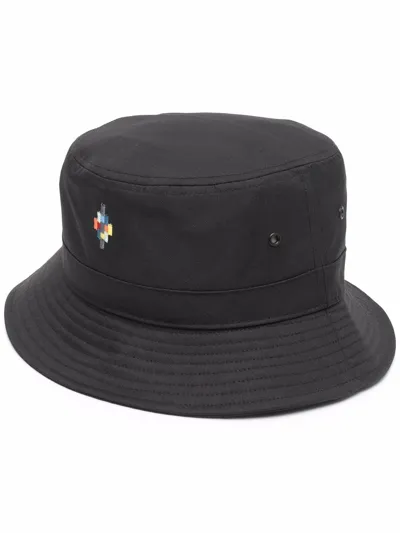 Marcelo Burlon County Of Milan Embroidered Cross Motif Bucket Hat In Nero