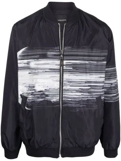 Costume National Contemporary Graphic-print Bomber Jacket In Black