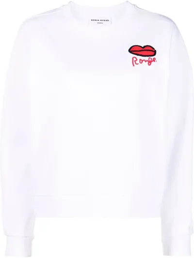 Sonia Rykiel Graphic-print Cotton Sweatshirt In Weiss