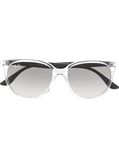 Ray Ban Round-frame Gradient Sunglasses In Schwarz