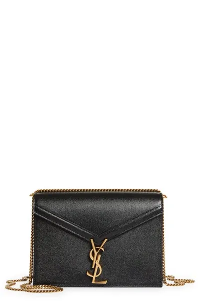 Saint Laurent Cassandra Leather Shoulder Bag In Nero