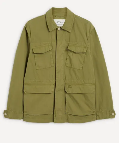 Woolrich Green Cotton Crew Jacket In Ivy Green