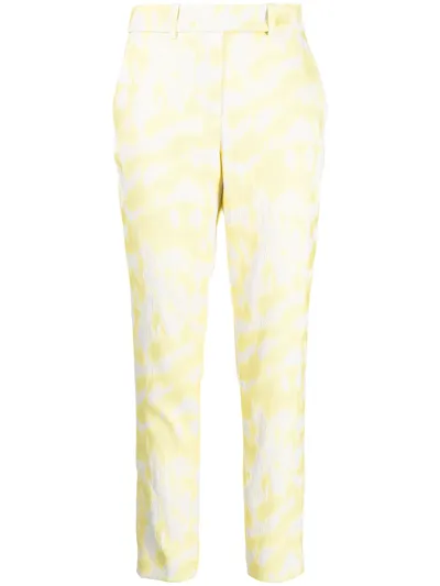 Paule Ka Jacquard Watercolour Straight-leg Trousers In Gelb