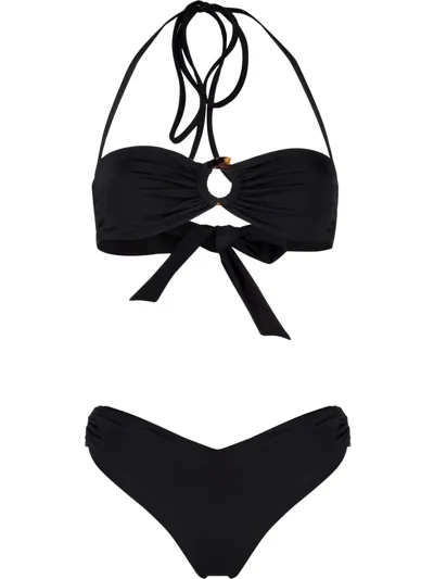 Giuseppe Di Morabito Woman Black Bikini With Rings In Schwarz