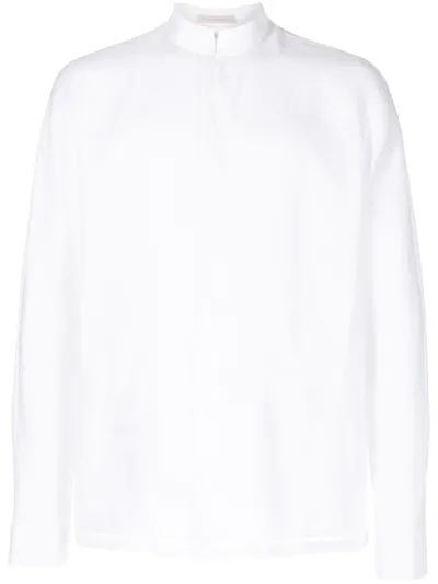 Shiatzy Chen Mandarin-collar Fitted Shirt In White