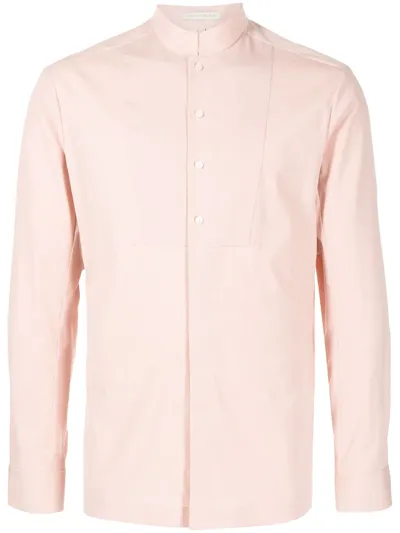 Shiatzy Chen Mandarin-collar Fitted Shirt In Pink