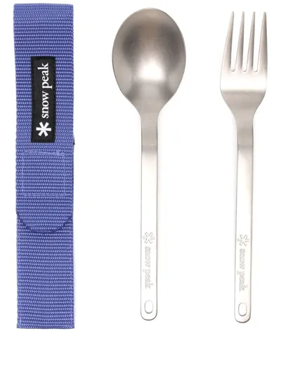 Snow Peak Titanium Fork And Spoon Set In Silber