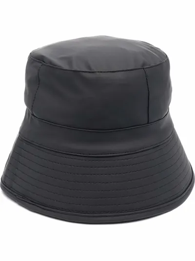 Rains Logo-plaque Bucket Hat In Black