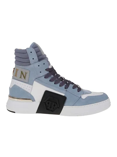 Philipp Plein Phantom Kick$ High-top Sneakers In Grey