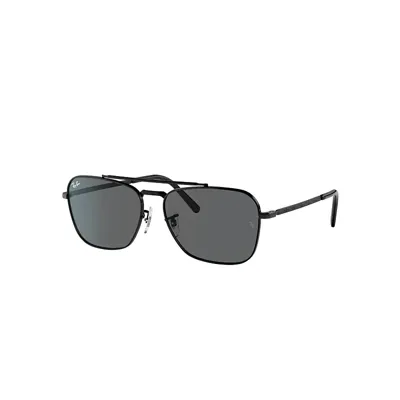 Ray Ban New Caravan Sunglasses Black Frame Grey Lenses 55-15 In Schwarz