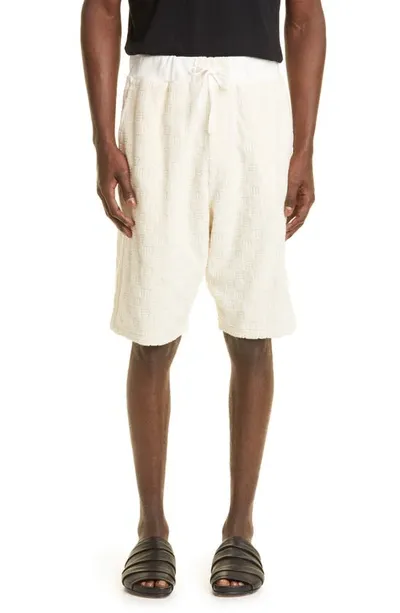 Ambush Monogram Towelling-finish Track Shorts In Neutrals