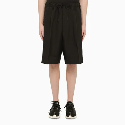 Y-3 Black Shorts With Stripes