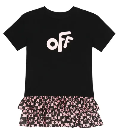 Off-white Kids' Little Girl's & Girl's Monogram T-shirt Dress In Black Pink