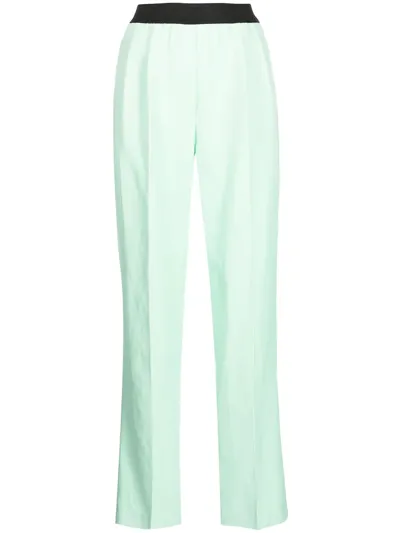 Loulou Studio High-rise Straight-leg Trousers In Green