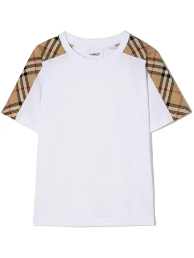 Burberry Kids' Vintage Check-panel Cotton T-shirt