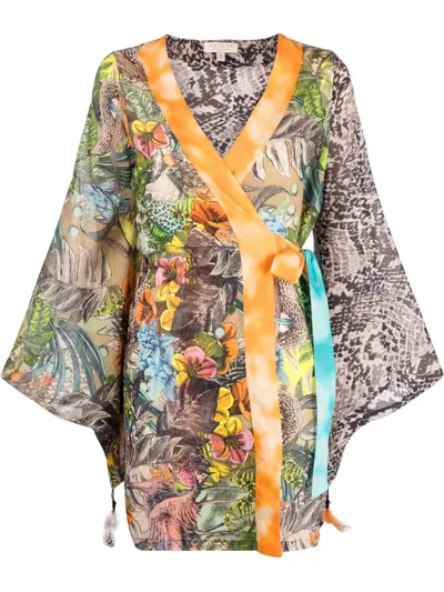 Anjuna Charlotte Multi-print Dress In Nude