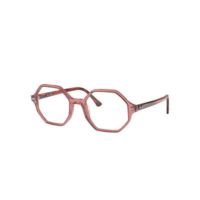 Ray Ban Britt Eyeglasses Striped Pink Havana Frame Clear Lenses Polarized 52-20