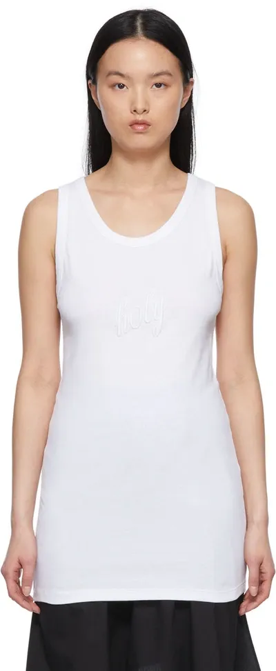 Ann Demeulemeester White Cotton Tank Top